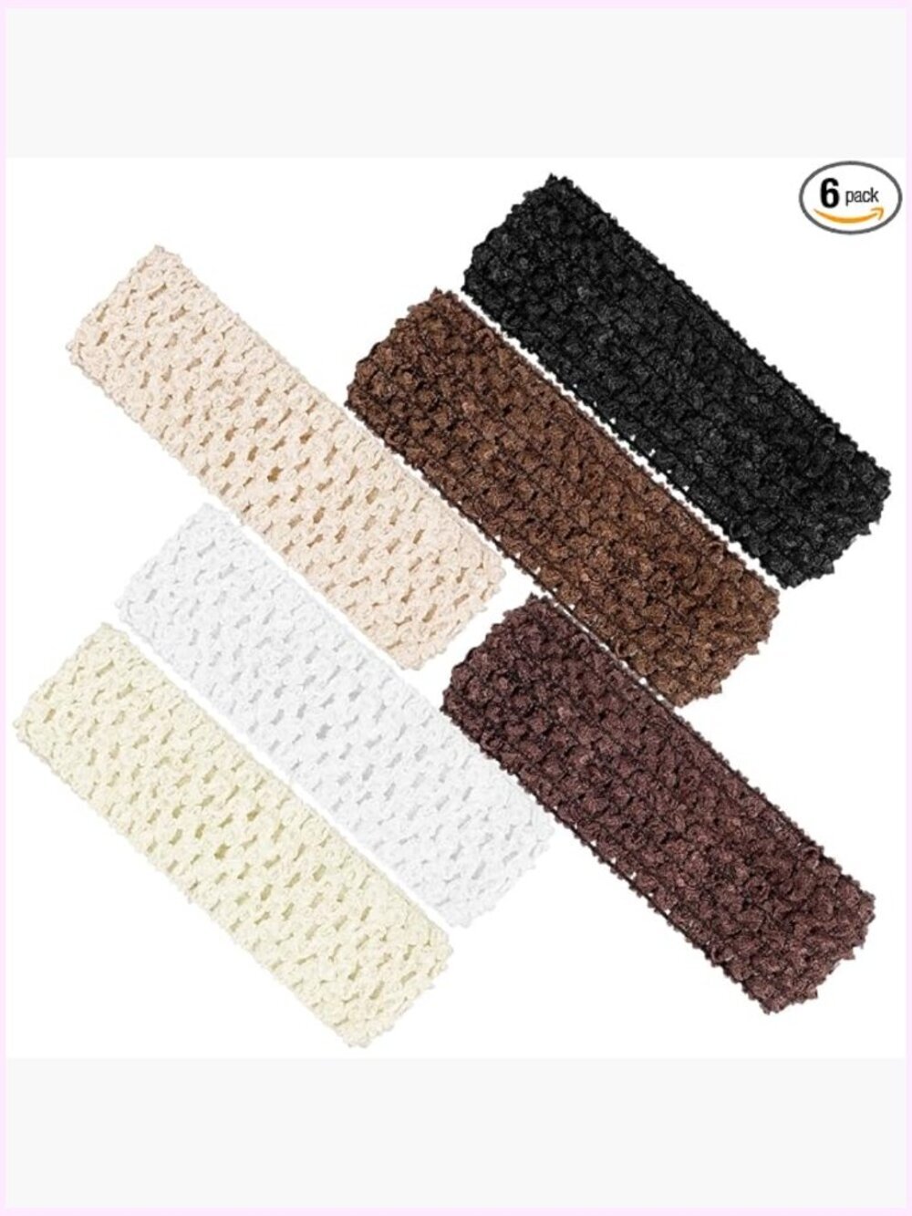 6pcs Crochet Headband Multi Color Retro Knit Elastic Headbands for Women - Soft
